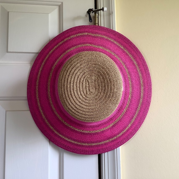 Trina Turk Tuscany Straw Sun Hat Natural Pink OS main image 12
